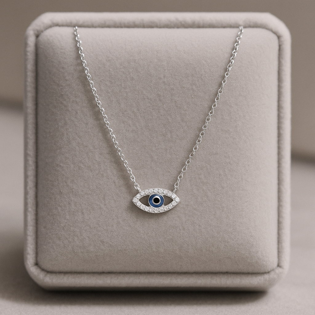 Evil Eye Protection Necklace – 925 Sterling Silver
