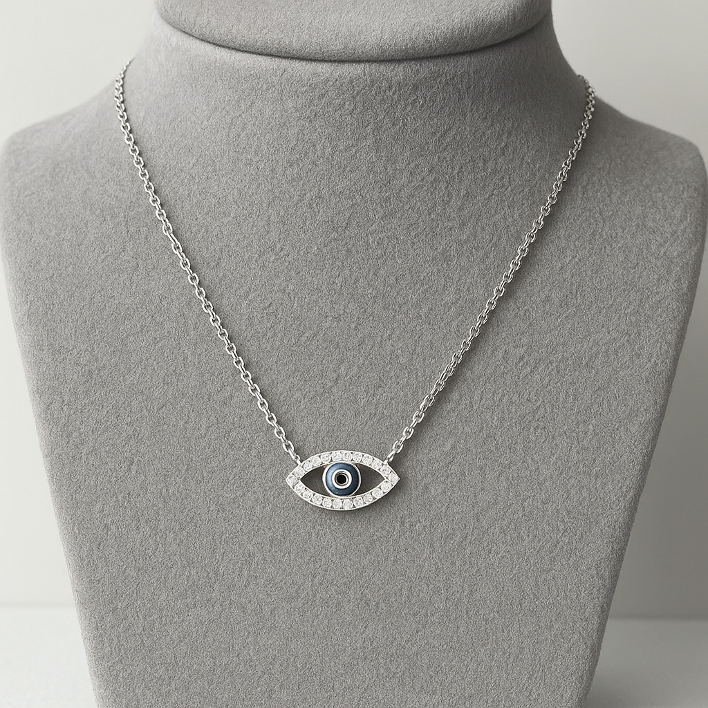 Evil Eye Protection Necklace – 925 Sterling Silver