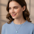 Blue Evil Eye Pendant Necklace 925 Sterling Silver
