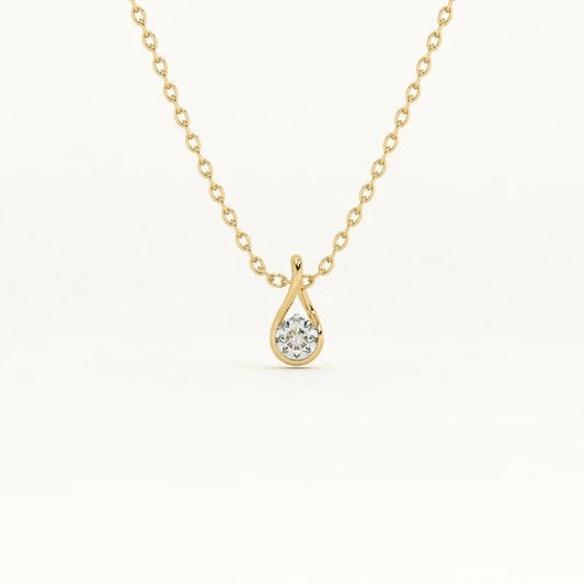 White CZ Teardrop Pendant Necklace – 925 Sterling Silver