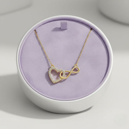 Infinity Heart Interlocking Necklace – 925 Sterling Silver