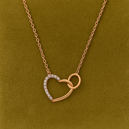 Heart and Circle Interlocking Necklace – 925 Sterling Silver