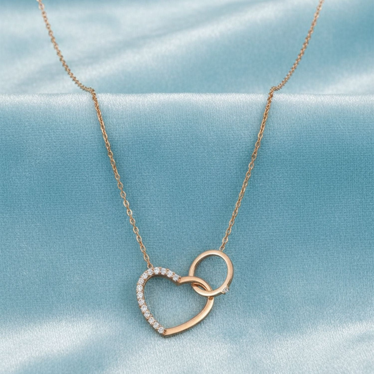 Heart and Circle Interlocking Necklace – 925 Sterling Silver