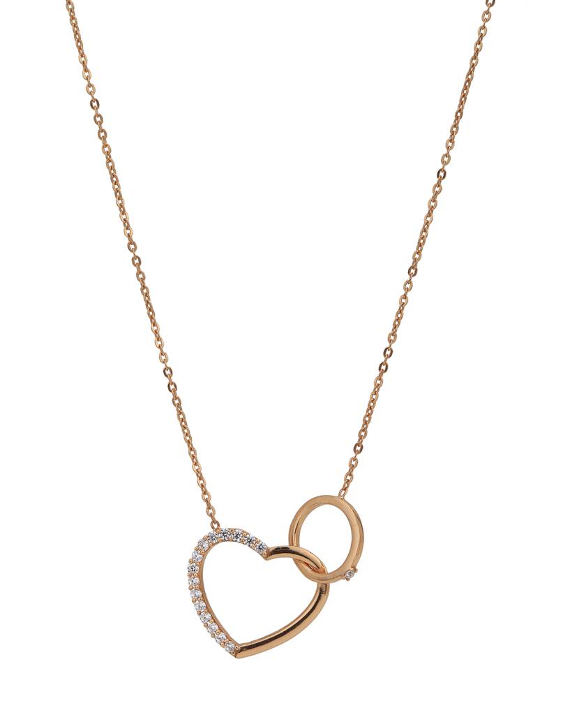Heart and Circle Interlocking Necklace – 925 Sterling Silver