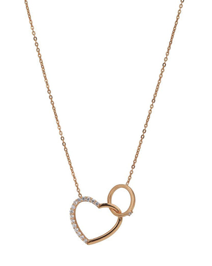 Heart and Circle Interlocking Necklace – 925 Sterling Silver