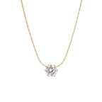 Classic Solitaire Necklace 925 Sterling Silver Yellow Plated