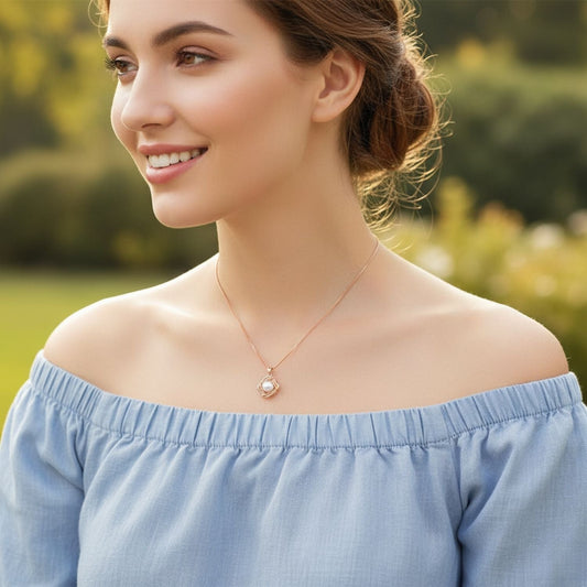 Pearl Cage Pendant Necklace – 925 Sterling Silver