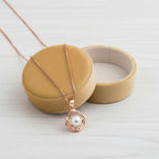 Pearl Pendant Necklace 925 Sterling Silver Rose Plated