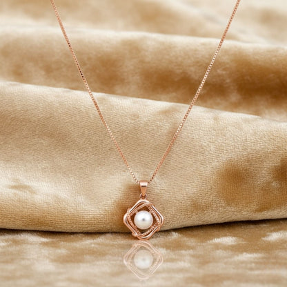 Pearl Cage Pendant Necklace – 925 Sterling Silver