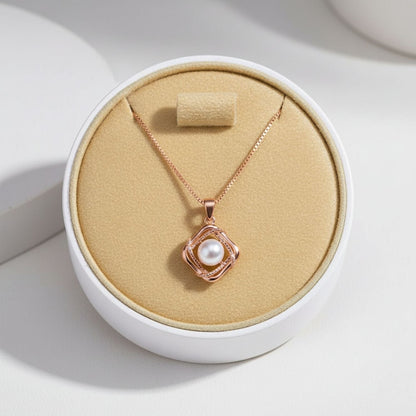 Pearl Cage Pendant Necklace – 925 Sterling Silver