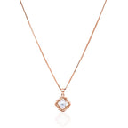 Pearl Pendant Necklace 925 Sterling Silver Rose Plated