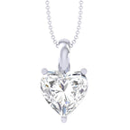 Heart-Shaped Solitaire Pendant Necklace 925 Sterling Silver