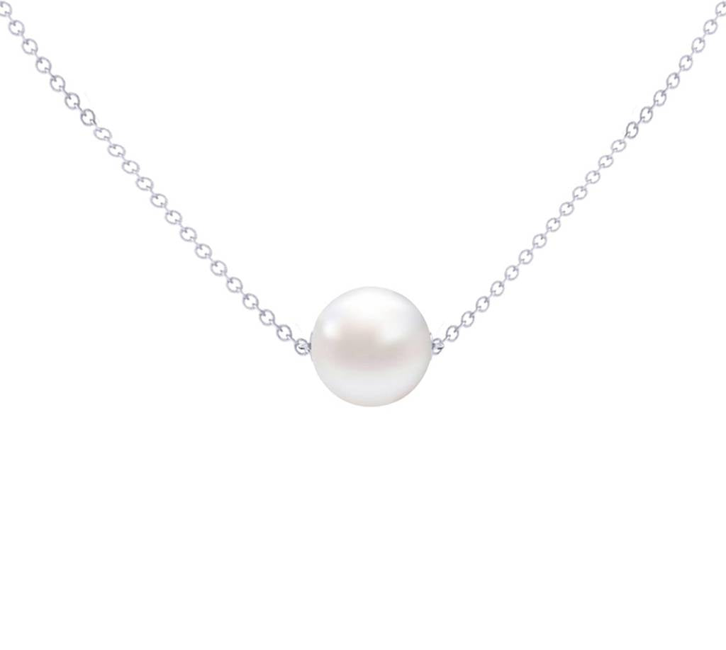 Classic Single Pearl Minimalist Necklace925 Sterling Silver