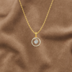 Circle of Sparkle Necklace 925 Sterling Silver Yellow Plated