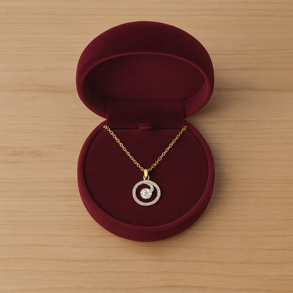 Circle of Sparkle Necklace 925 Sterling Silver Yellow Plated