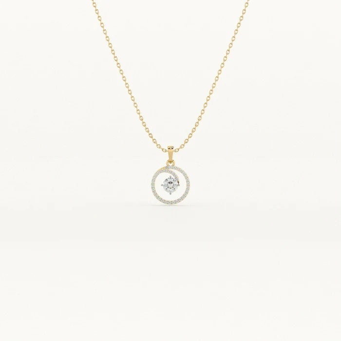 Circle of Sparkle Necklace 925 Sterling Silver Yellow Plated