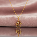Artistic Swirl Pendant Necklace 925 Sterling Silver Yellow Plated