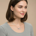 White Cz Infinity Heart Necklace 925 Sterling Silver