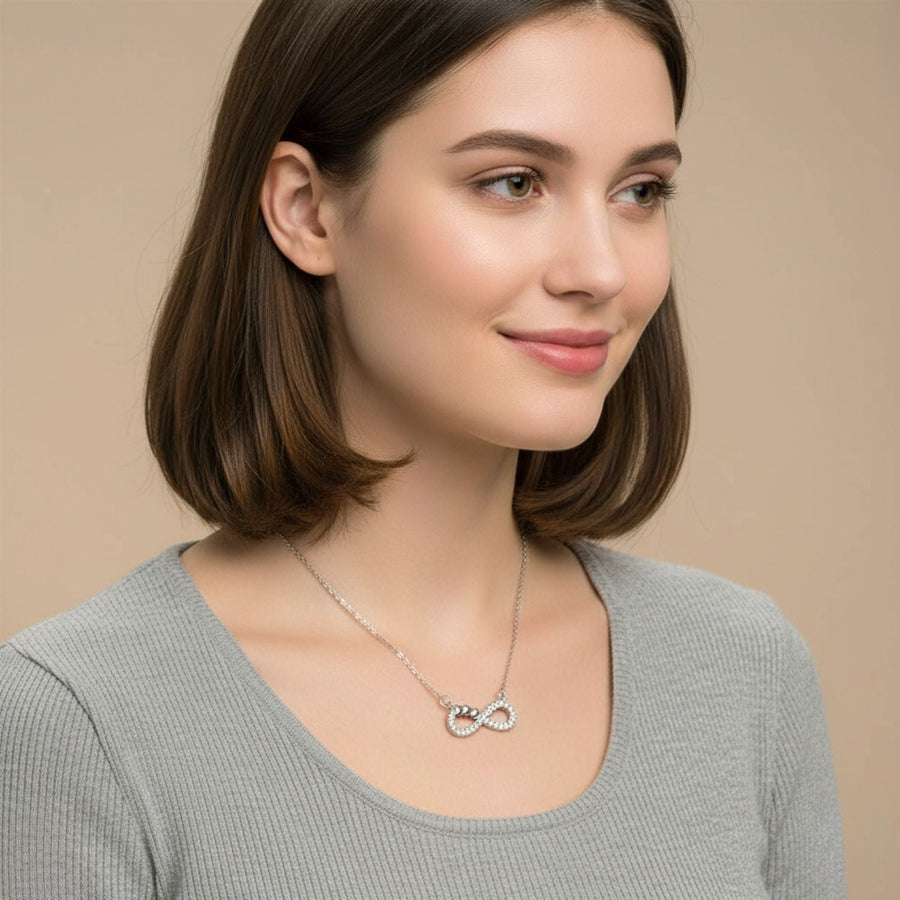 Infinity Heart CZ Necklace – 925 Sterling Silver
