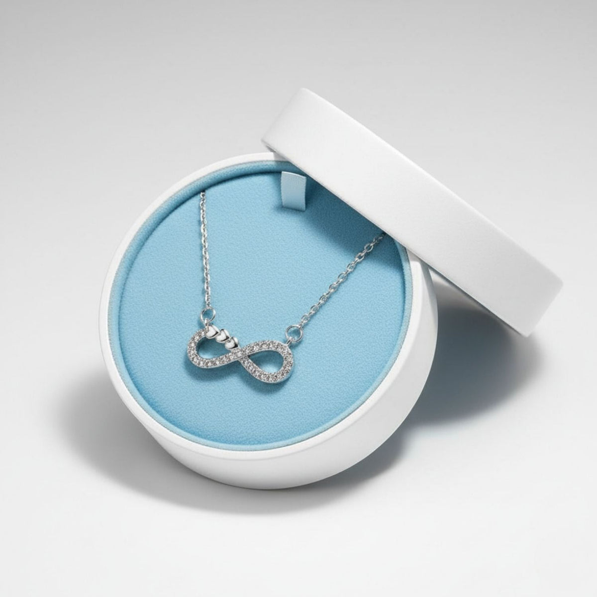 Infinity Heart CZ Necklace – 925 Sterling Silver