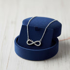 White Cz Infinity Heart Necklace 925 Sterling Silver