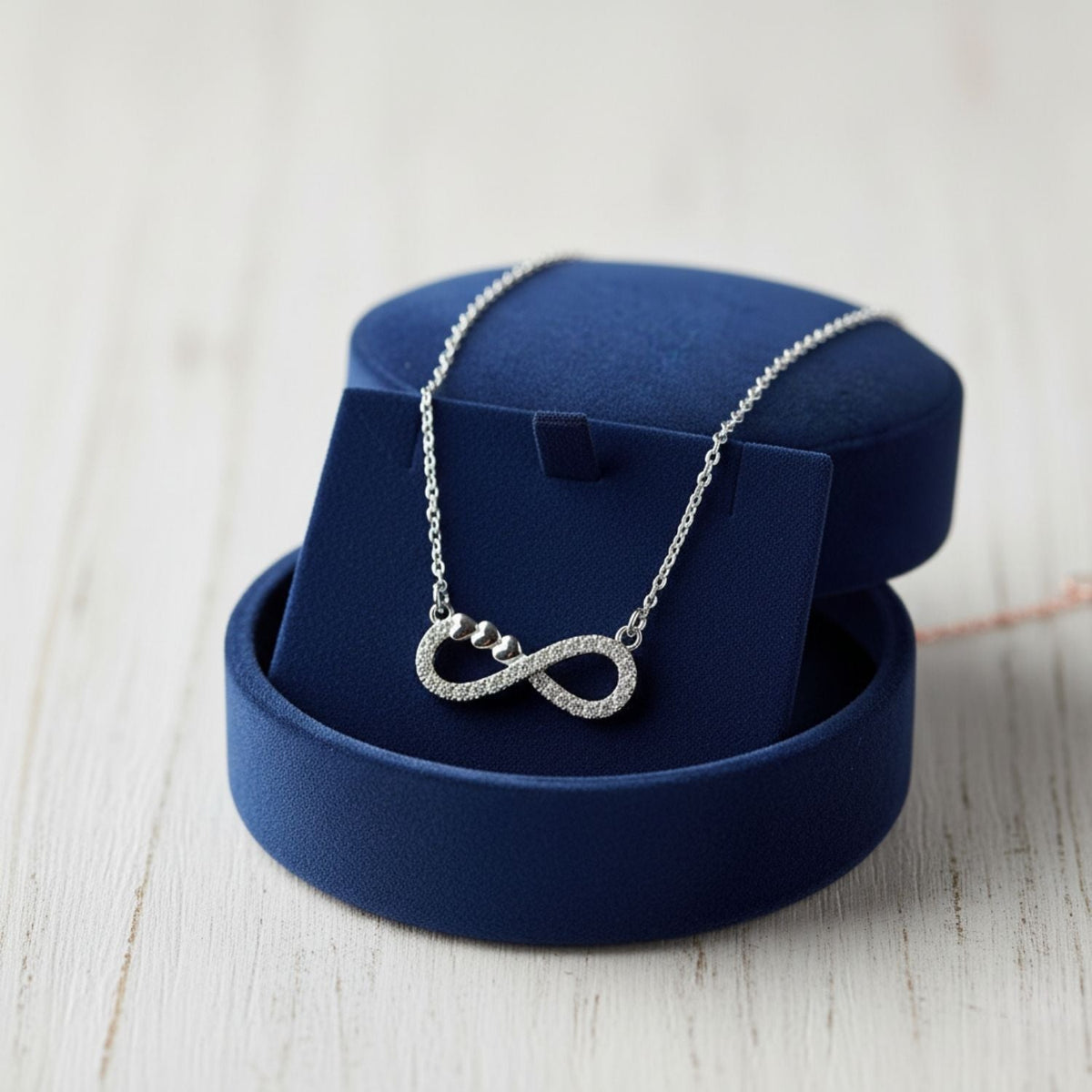 Infinity Heart CZ Necklace – 925 Sterling Silver