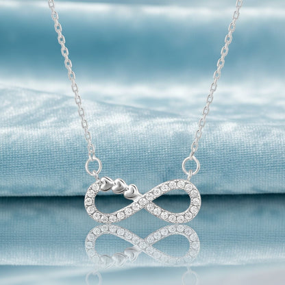 Infinity Heart CZ Necklace – 925 Sterling Silver