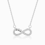 White Cz Infinity Heart Necklace 925 Sterling Silver