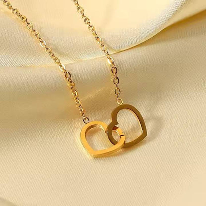 Interlocking Double Hearts Necklace – 925 Sterling Silver