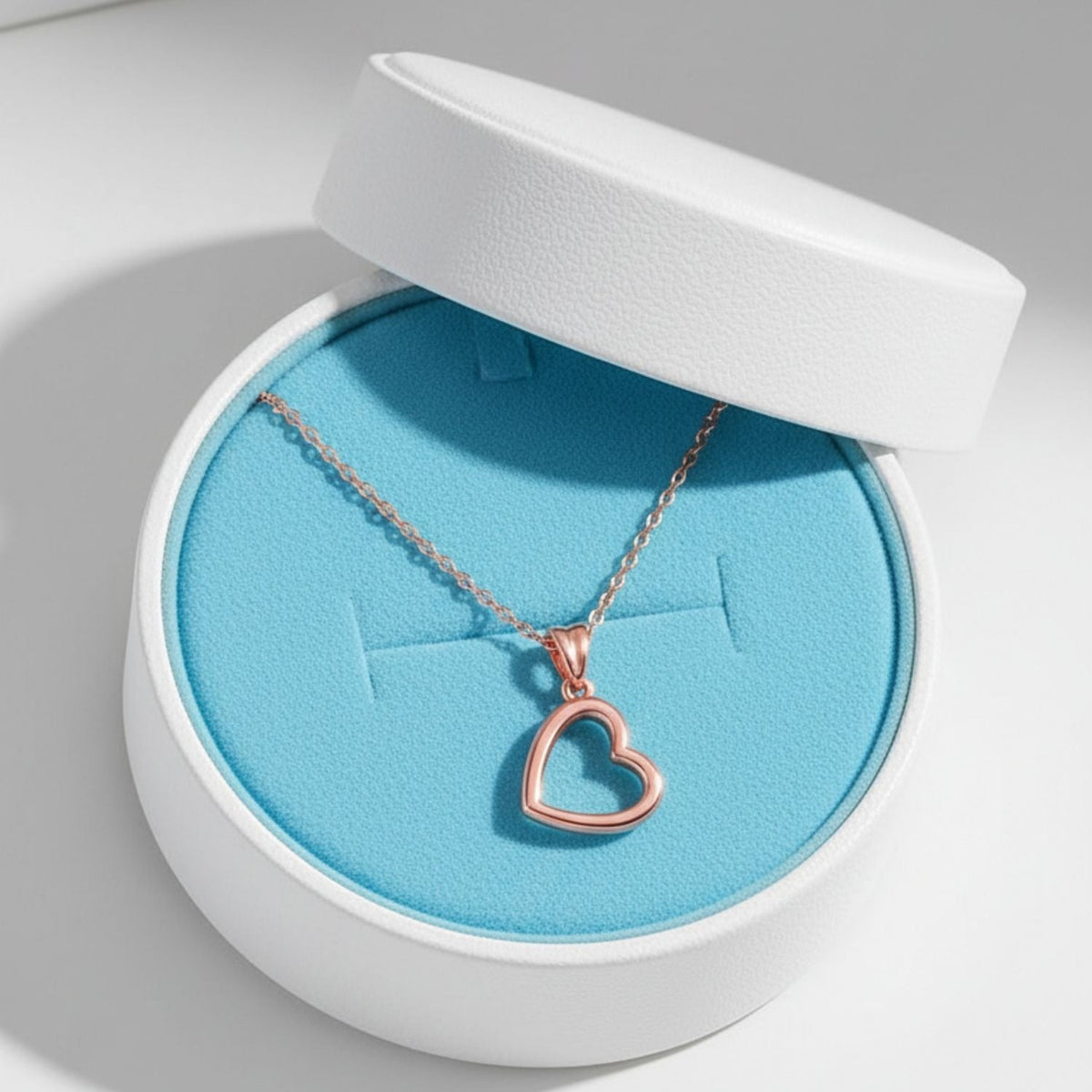 Open Heart Pendant Necklace – 925 Sterling Silver