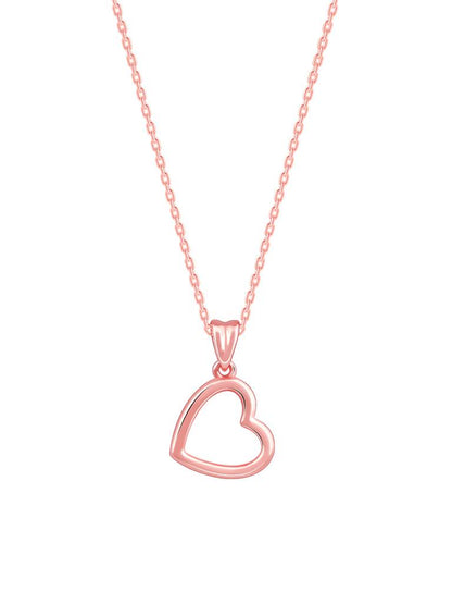 Open Heart Pendant Necklace – 925 Sterling Silver