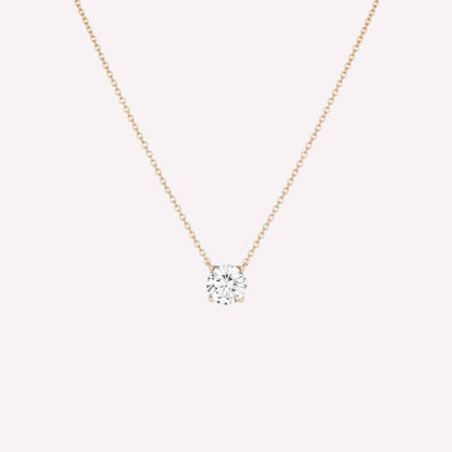 Classic Solitaire CZ Necklace – 925 Sterling Silver