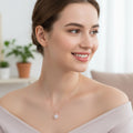 Halo CZ Love Heart Necklace 925 Sterling Silver Rose Gold Plated