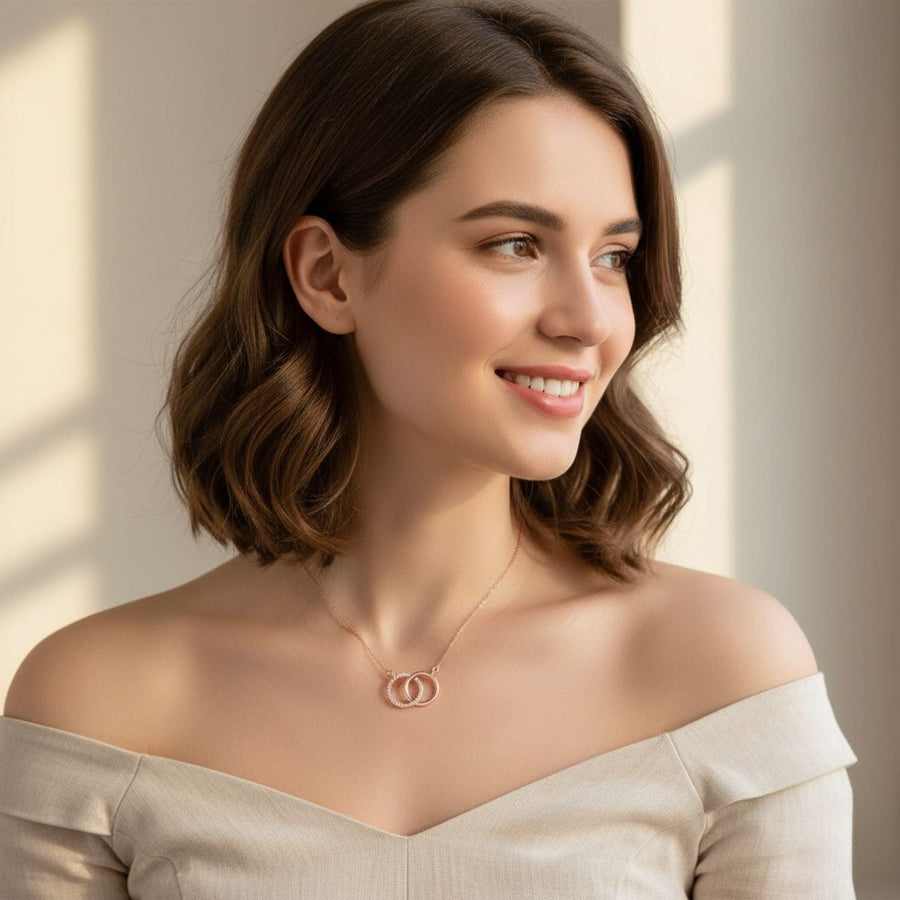 Interlocking Circles Necklace – 925 Sterling Silver