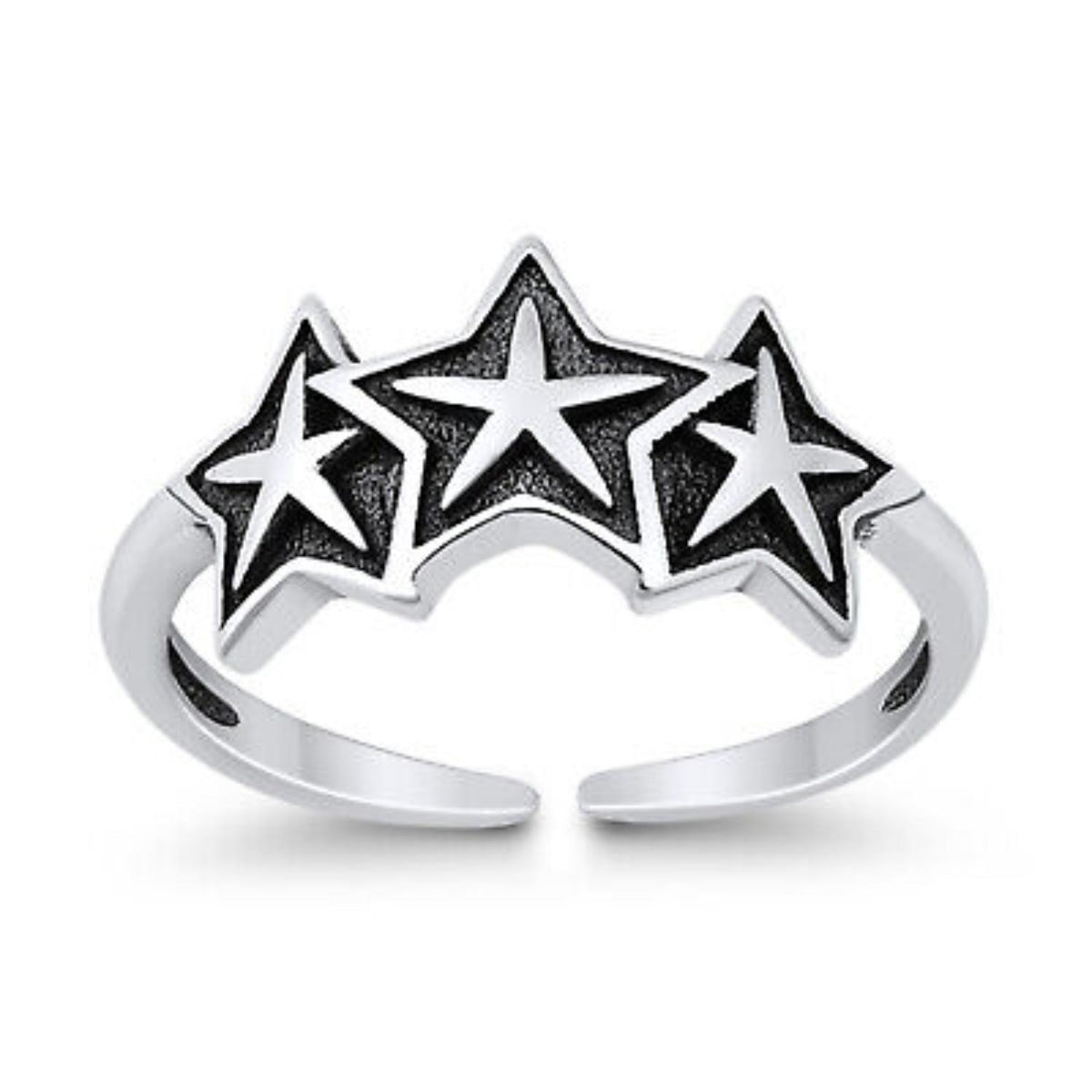 Triple Star Double Toe Ring – 925 Sterling Silver