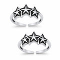 Triple Star Double Toe Ring – 925 Sterling Silver