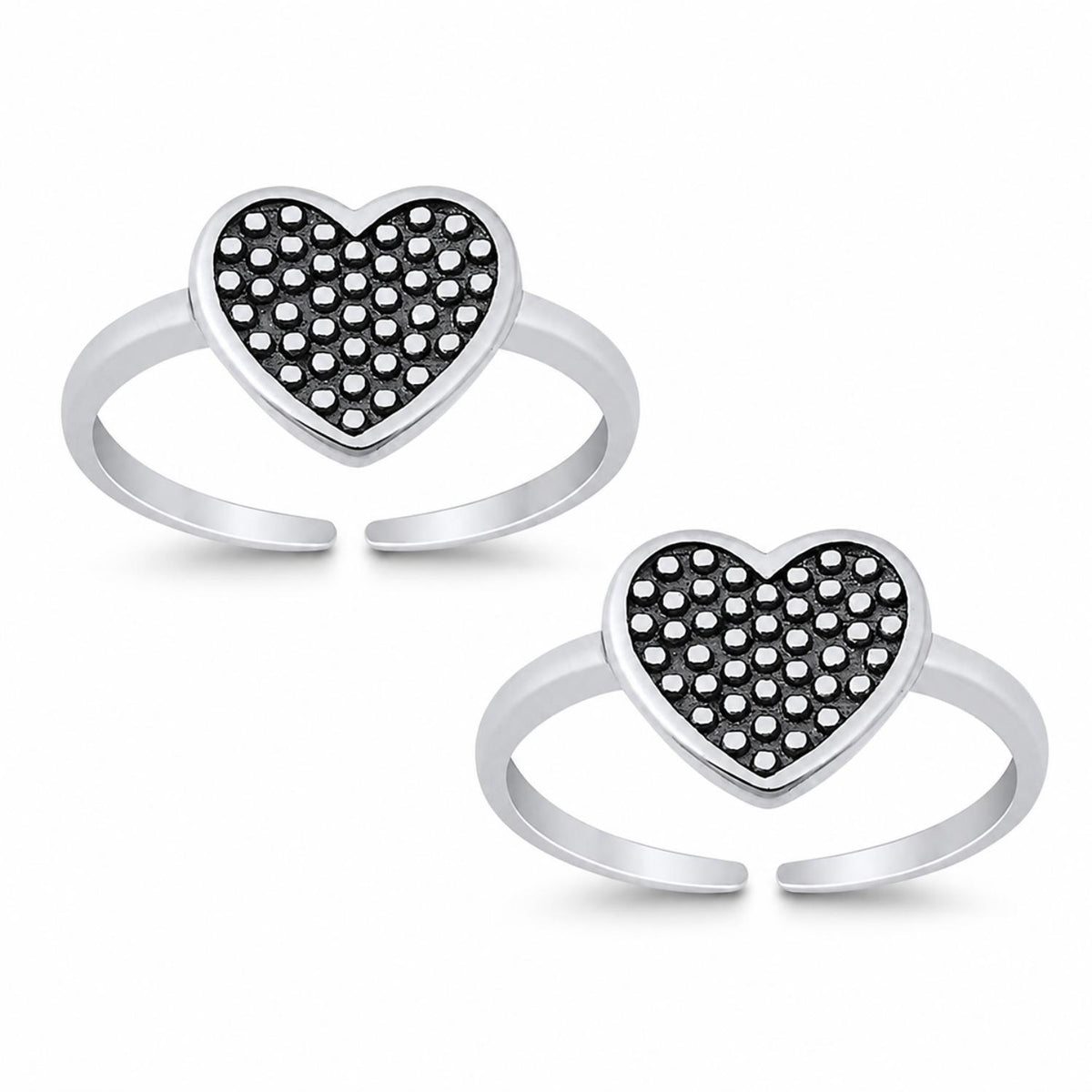 Heart Double Toe Ring – 925 Sterling Silver
