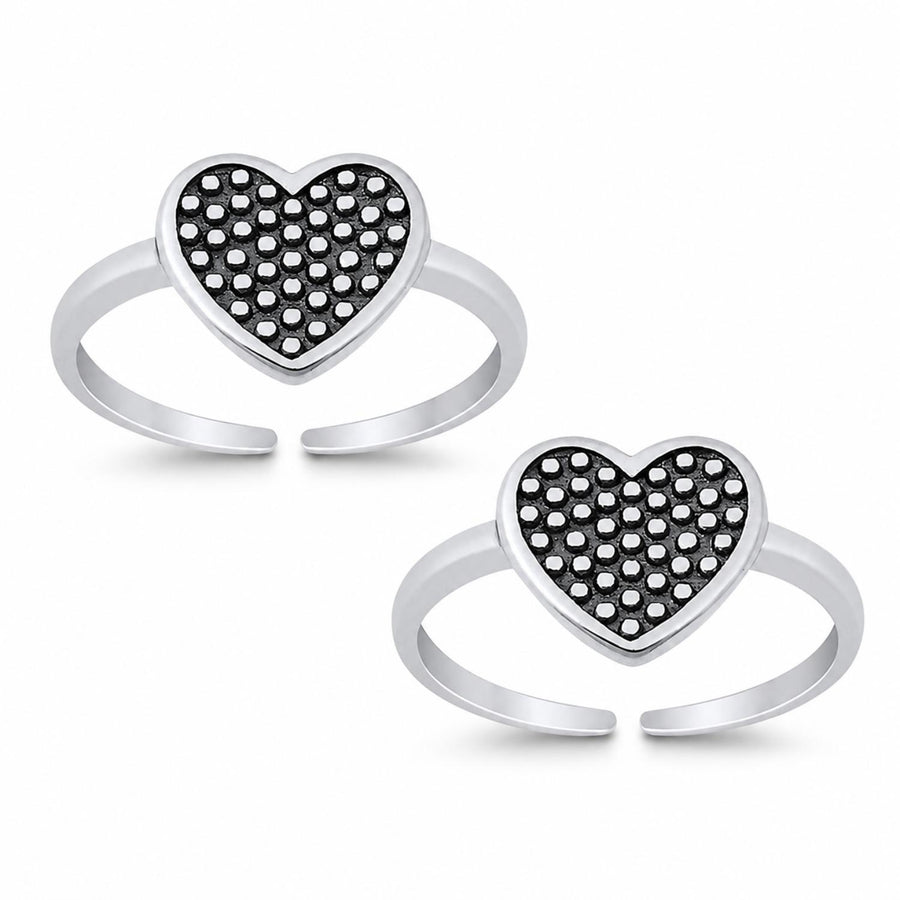 Heart Double Toe Ring – 925 Sterling Silver