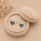 925 Sterling Silver Heart Double Toe Ring – Oxidized Heart Design Adjustable Toe Ring