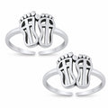 Feet Design Double Toe Ring – 925 Sterling Silver