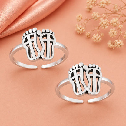 Feet Design Double Toe Ring – 925 Sterling Silver