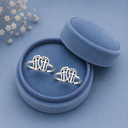 Feet Design Double Toe Ring – 925 Sterling Silver
