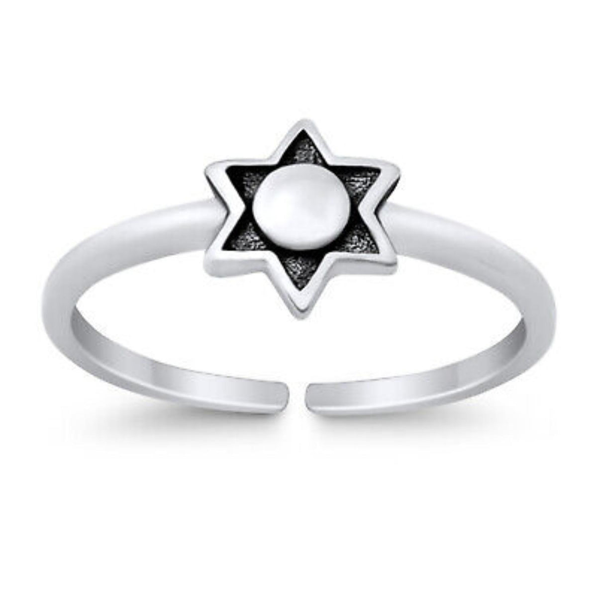 Star and Pearl Double Toe Ring – 925 Sterling Silver