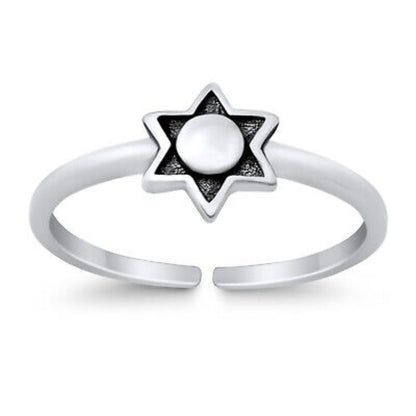 Star and Pearl Double Toe Ring – 925 Sterling Silver