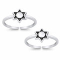 Star and Pearl Double Toe Ring – 925 Sterling Silver