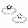Five-Point Star Double Toe Ring – 925 Sterling Silver