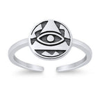925 Sterling Silver Evil Eye Double Toe Ring – Oxidized Adjustable Toe Ring