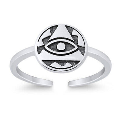 Evil Eye Double Toe Ring – 925 Sterling Silver