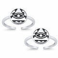 Evil Eye Double Toe Ring – 925 Sterling Silver