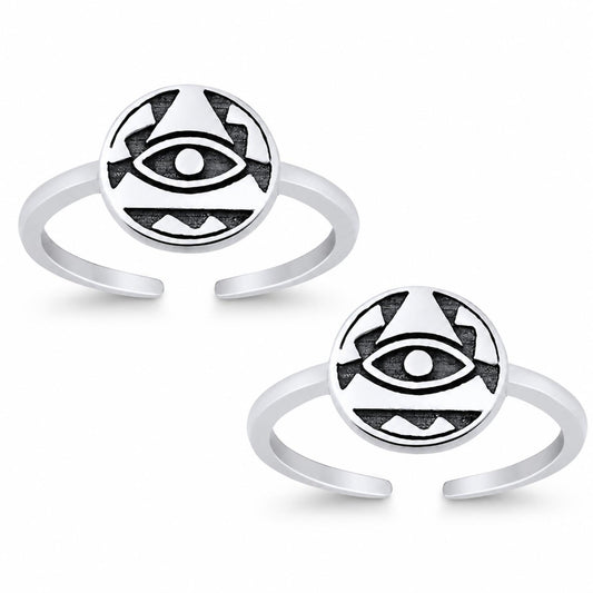 Evil Eye Double Toe Ring – 925 Sterling Silver